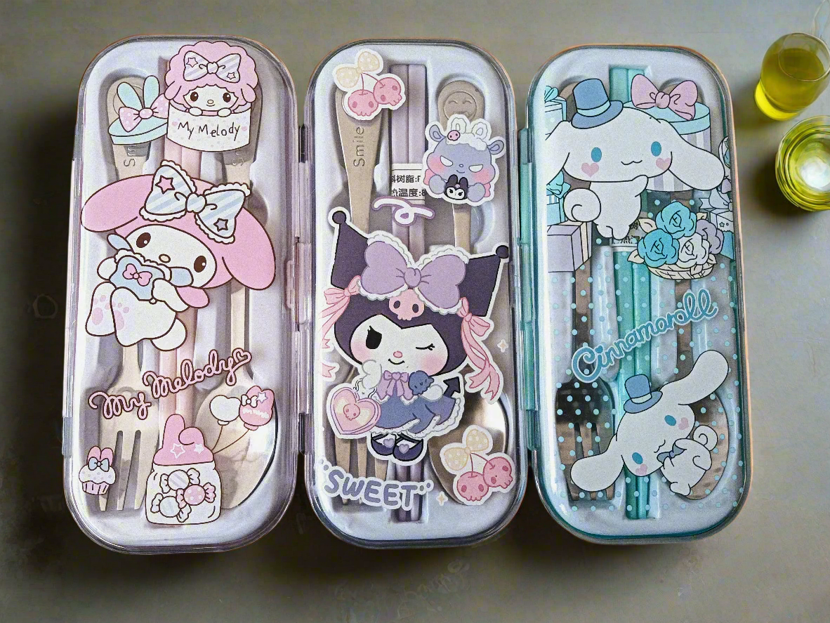 Kuromi and Kitty Cutlery